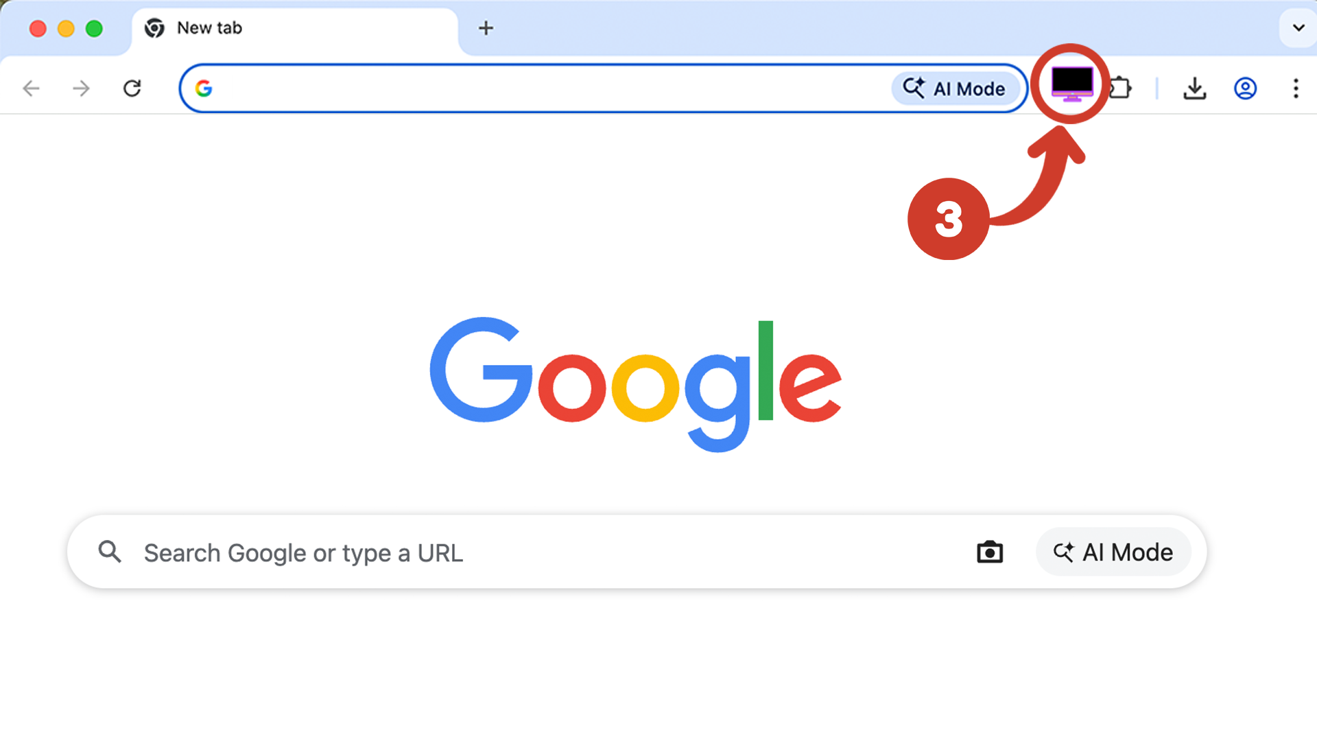 Browser toolbar showing the Black Screen extension icon ready to open it